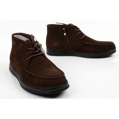 7. Lee Cooper buty męskie eleganckie skórzane brązowe trzewiki na zamek
