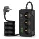 2. Listwa zasilająca Tech-Protect PC3X6 3 gniazda 240V + 3xUSB-A + 3xUSB-C 200cm - czarna
