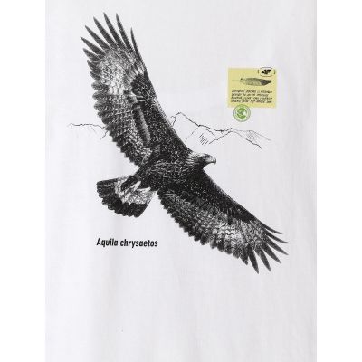 6. T-shirt regular z nadrukiem męski 4F 4FKAW26TTSHM4499-10S