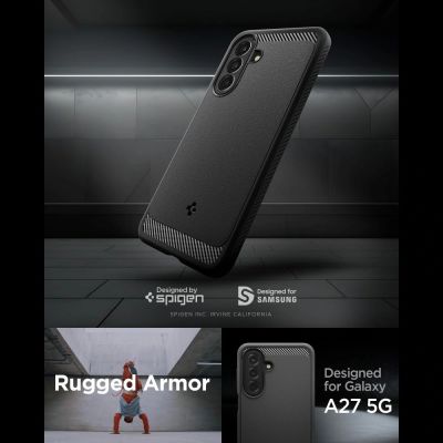 6. Etui Spigen Rugged Armor na Samsung Galaxy A27 5G - czarne matowe