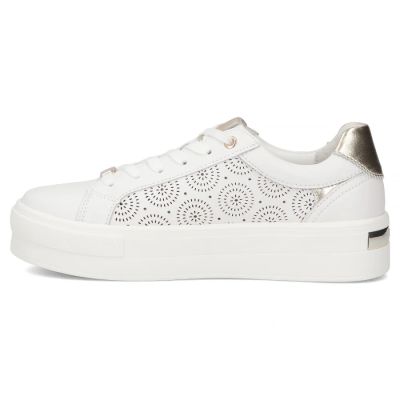 3. Skórzane półbuty na platformie białe Filippo DP7668/26