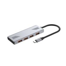 GEMBIRD 4-PORTOWY HUB USB 3.2 (GEN 2) TYPU C SZARY