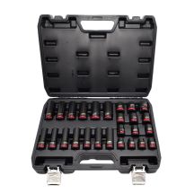 AWTOOLS ZESTAW NASADEK UDAROWYCH 1/2" 26cz./10-24mm/ KRÓTKIE I DŁUGIE BLACK LINE