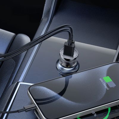 6. Wozinsky Ładowarka 65W samochodowa USB-C PD 65W / USB-A  45W QC 3.0 - czarna