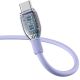 4. Kabel Baseus Pudding 100W USB-A - USB-C 2m - fioletowy