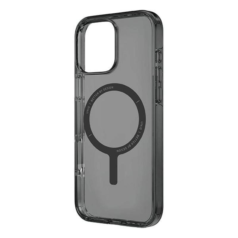 3. Etui UNIQ Clario Magclick Charging z MagSafe na iPhone 16 Pro -półprzezroczyste