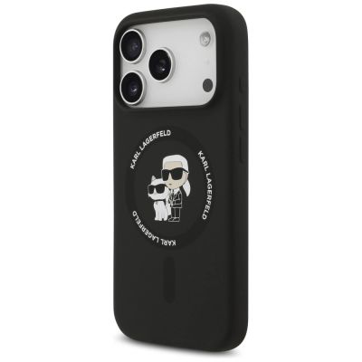 2. Etui Karl Lagerfeld Silicone Karl&Choupette Ring MagSafe na iPhone 18 Pro Max / iPhone 17 Pro Max - czarne