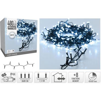 8. LAMPKI CHOINKOWE ŁAŃCUCH ŚWIETLNY 480 LED TIMER ZIMNY BIAŁY