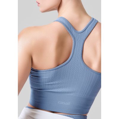 4. Top CASALL Multi Rib Seamless Padded Sports Top niebieski