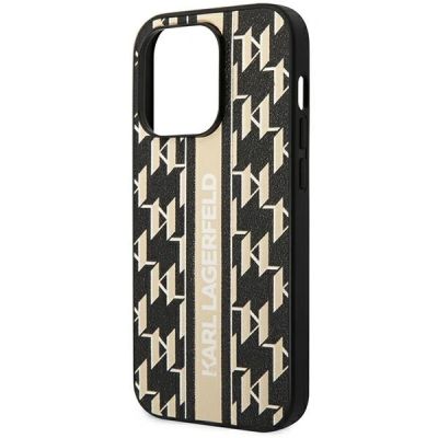 6. Etui Karl Lagerfeld Monogram Stripe na iPhone 14 Pro Max - brązowe