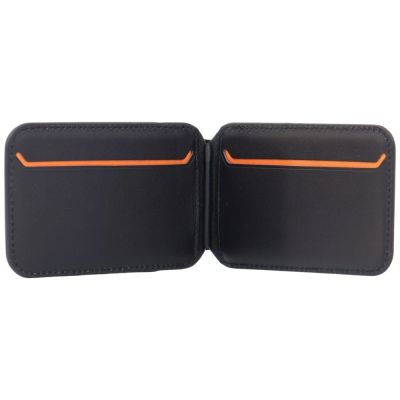 4. Portfel magentyczny Lamborghini D1 Genuine Leather MagSafe na telefon - czarno-pomarańczowy