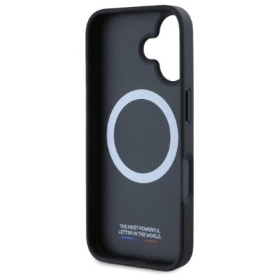 7. Etui BMW M Meshed Tricolor Stripes MagSafe na iPhone 16 - czarne