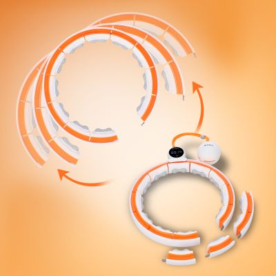 17. HHM21 HULA HOP WHITE/ORANGE Z MAGNESAMI, WYPUSTKAMI TPE I OBCIĄŻNIKIEM + LICZNIK HMS