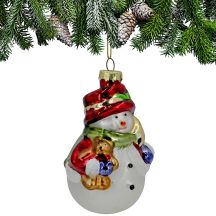 BOMBKA SZKLANA FORMÓWKA BAŁWAN 11CM SASKA GIFT & DECOR
