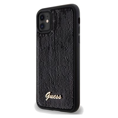 2. Etui Guess Sequin Script Metal na iPhone 11 / Xr - czarne