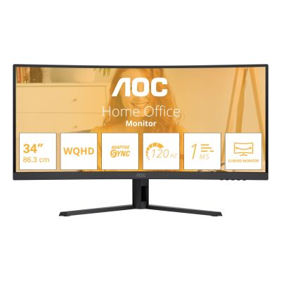 AOC B3 CU34B3E monitor komputerowy 86,4 cm (34") 3440 x 1440 px Wide Quad HD LED Czarny