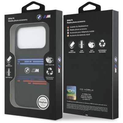 8. Etui BMW M Silicon Horizontal Line MagSafe na iPhone 17 Pro - czarne