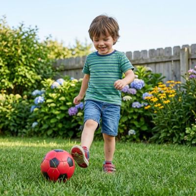 13. PIŁKA PIANKOWA PU 15CM CZERWONO CZARNA ENERO