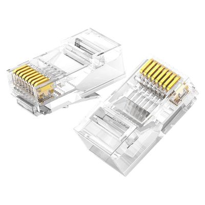3. Ugreen 100x wtyk wtyczka złączka końcówka RJ45 8P8C Cat 6 przezroczysty (60558)