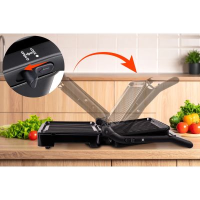 6. ELDOM GRILL KONTAKTOWY GK110 800W CZARNO-SREBRNY