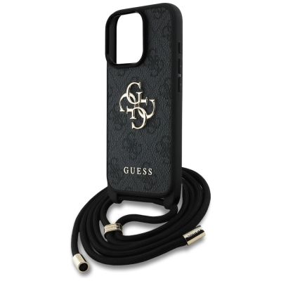5. Etui Guess 4G Big Logo Cord Stap Crossbody do iPhone 16 Pro Max czarny