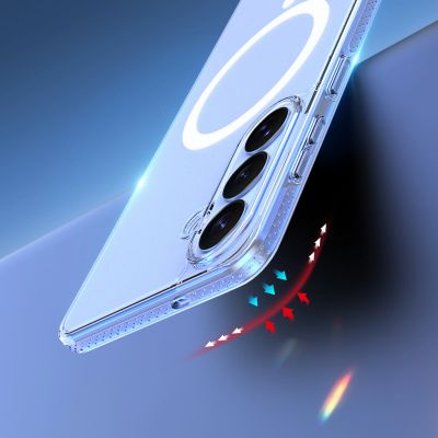 10. Etui Dux Ducis Clin Mag kompatybilne z MagSafe na Samsung Galaxy S26 - przezroczyste