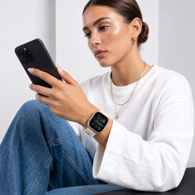 4. Pasek Tech-Protect Silicone Line na Apple Watch 44 / 45 / 46 / 49 mm - beżowy