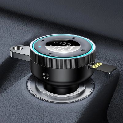 15. Baseus Enjoy transmiter FM ładowarka samochodowa LED 2x USB / 3,5mm jack bezprzewodowy odtwarzacz MP3 Bluetooth 5.0 3.4A czarny (CCLH-01)
