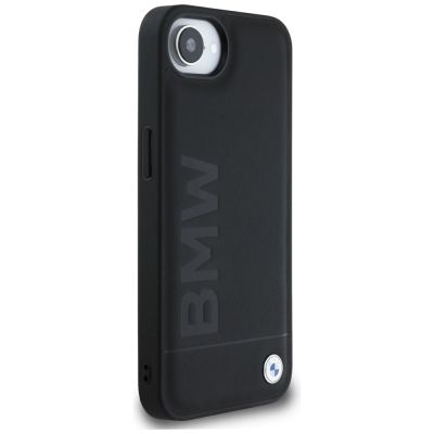 4. Etui BMW Leather Hot Stamp na iPhone 16e - czarne