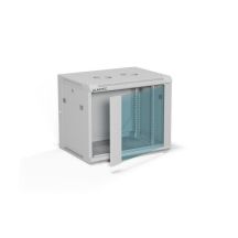 ALANTEC Szafa wisząca 19" 9U 600x450, drzwi szklane, kolor szary, do samodzielnego montażu - Flat Pack (SW-9U-600-450-01-SF)