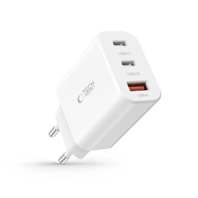6. Ładowarka Tech-Protect NC30W sieciowa 2x USB-C PD 30W / USB-A QC 3.0 - biała
