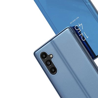 6. Clear View Case etui do Samsung Galaxy A14 pokrowiec z klapką niebieskie