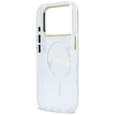 7. Etui Karl Lagerfeld IML Choupettes Karl  Script Logo MagSafe na iPhone 17 Pro Max - przezroczyste