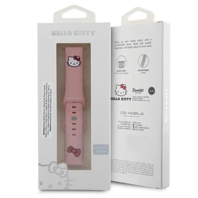 4. Pasek Hello Kitty Silicone Kitty Head uniwersalny 20mm - różowy