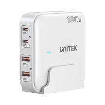 UNITEK ŁADOWARKA BIURKOWA GAN 100W 2XUSB-A 2XUSB-C BIAŁA