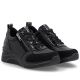 4. Półbuty damskie sneakersy na koturnie czarne Remonte Rieker D0T22-03