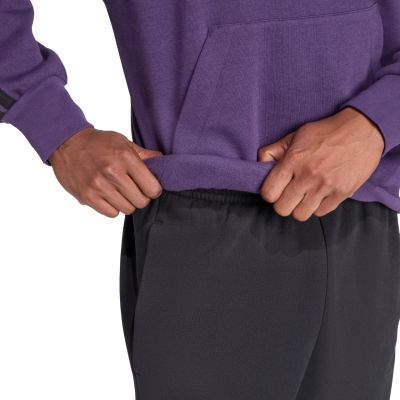 6. Bluza męska adidas Essentials 3-Stripes Fleece fioletowa JX0740
