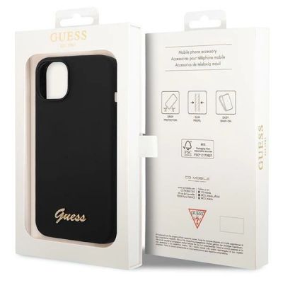 8. Etui Guess Silicone Vintage Gold Logo na iPhone 14 Plus - czarne