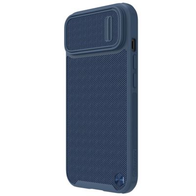 2. Nillkin Textured S Case etui iPhone 14 Plus pancerny pokrowiec z osłoną na aparat niebieskie