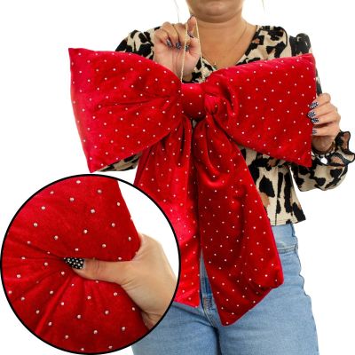 14. KOKARDA DEKORACYJNA CZERWONA 39x50CM MICA