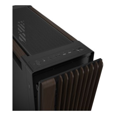 32. ASUS ProArt PA602 Wood Edition Modern Black - Metal Panel Midi Tower Czarny, Drewno