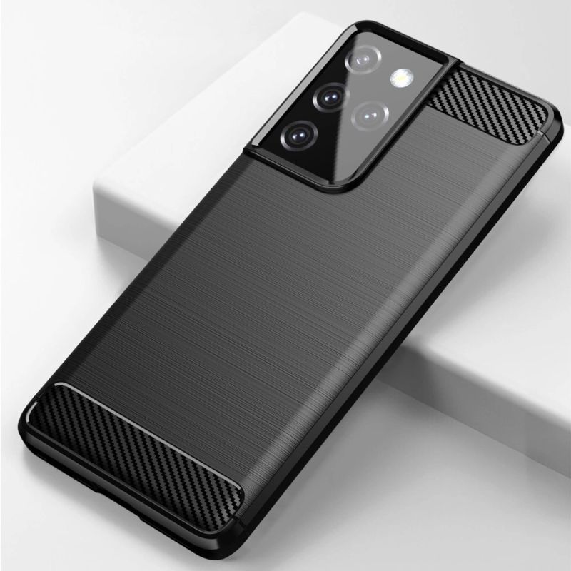 8. Carbon Case elastyczne etui pokrowiec Samsung Galaxy S21 Ultra 5G niebieski