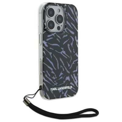 3. Etui Karl Lagerfeld Zebra With Cord na iPhone 16 Pro - fioletowe