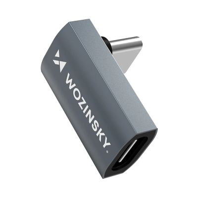 3. Przejściówka kątowa Wozinsky WPKF-01 USB-C - USB-C 40Gb/s 240W 8K OTG - szara