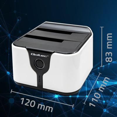 11. QOLTEC STACJA DOKUJĄCA DO DYSKÓW HDD SSD 2.5" 3.5" | SATA III | USB 3.0 | SUPER SPEED 5GB/S | Z FUNKCJĄ KLONOWANIA OFFLINE