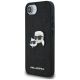 2. Etui Karl Lagerfeld Fixed Glitter Karl&Choupette Heads Metal Pin na iPhone 16e - czarne