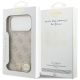 8. Etui Guess Leather 4G Triangle Strass MagSafe na iPhone 17 Pro Max / 18 Pro Max - różowe