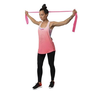 4. Taśma pilates HMS TP01 PINK 0.7 x 120 x 1200 MM 17-34-022