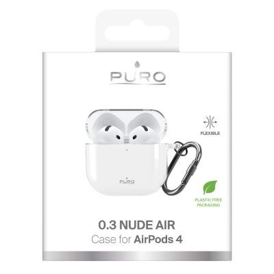 7. Etui Puro 0.3 Nude na AirPods 4 - przezroczyste
