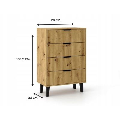 4. KOMODA SCANDI 4S SLIM DĄB ARTISAN